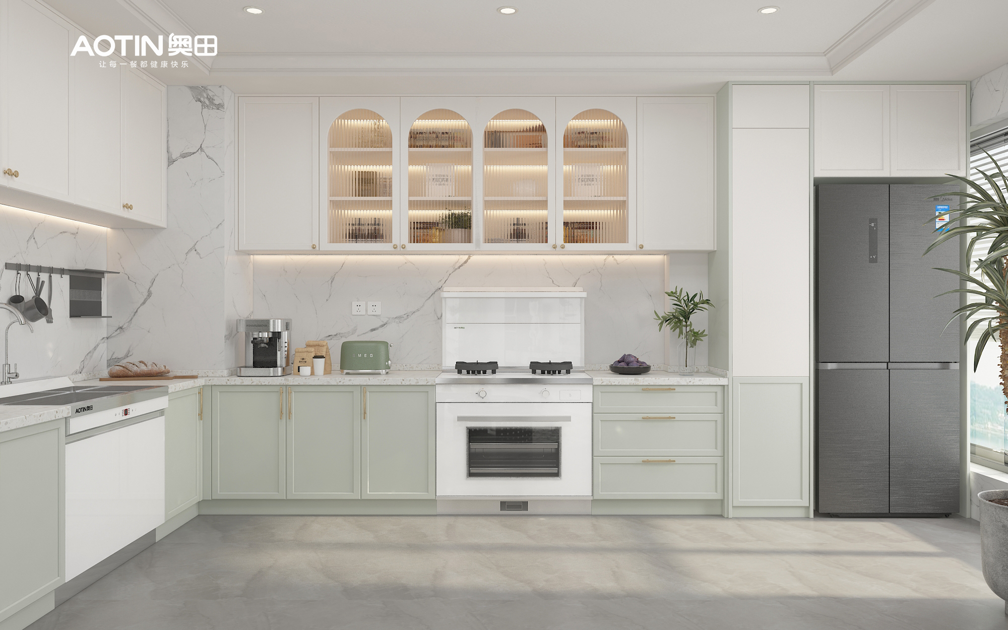 奥田电器2023人气厨房设计，轻松营造氛围感满分的烹饪空间！